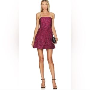 Alice + Olivia Party Dress Jamila Pink Floral Jaquard Mini Size 8 Sexy NEW $465